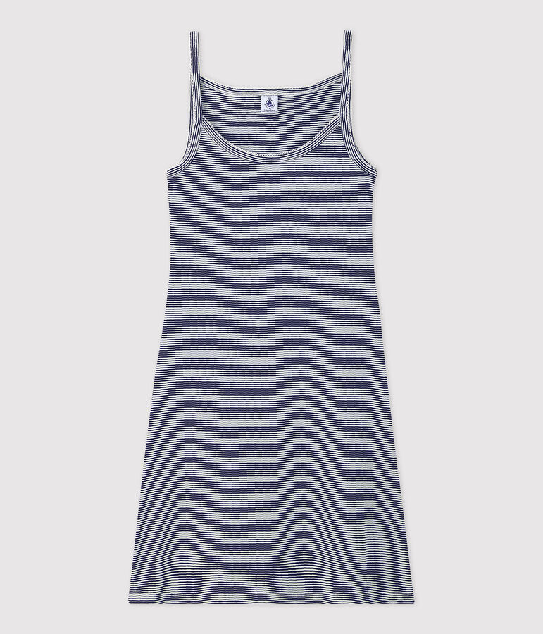 Nuisette en coton Femme bleu SMOKING/blanc MARSHMALLOW