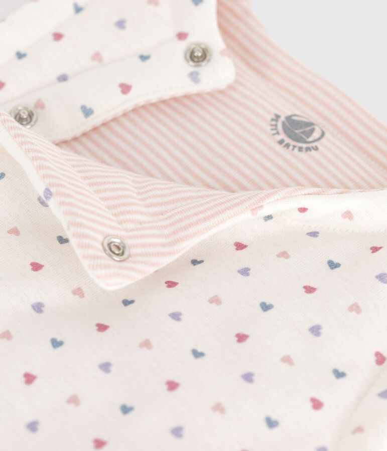 Gilet sans manche r&eacute;versible b&eacute;b&eacute; en coton imprim&eacute; blanc MARSHMALLOW/blanc MULTICO