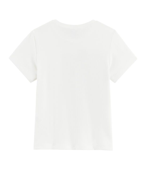 Tee-shirt manches courtes enfant fille blanc/rose
