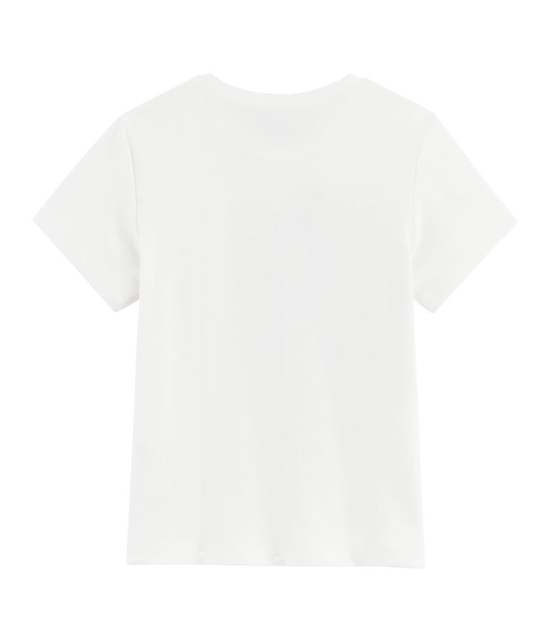 Tee-shirt manches courtes enfant fille blanc/rose