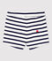 Short en jersey épais bio bébé blanc MARSHMALLOW/bleu SMOKING
