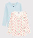 Lot de 2 tee shirts manches longues imprimé fleuri petite fille en coton biologique