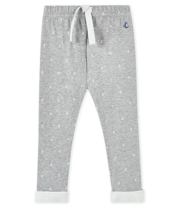 Pantalon b&eacute;b&eacute; gar&ccedil;on gris/blanc