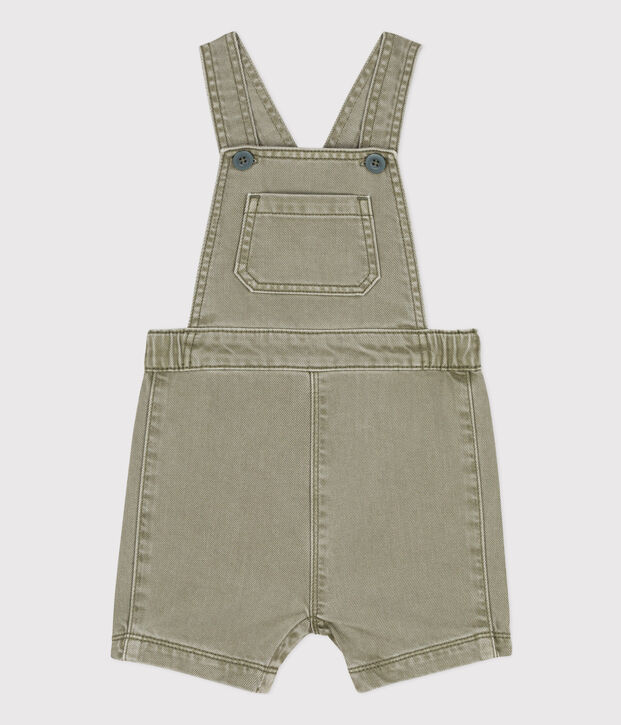Salopette courte b&eacute;b&eacute; en denim vert