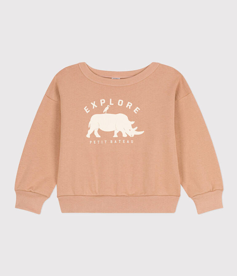 Sweatshirt en molleton enfant gar&ccedil;on beige VINTAGE