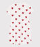 Chemise de nuit coeur petite fille en coton blanc MARSHMALLOW/rouge TERKUIT