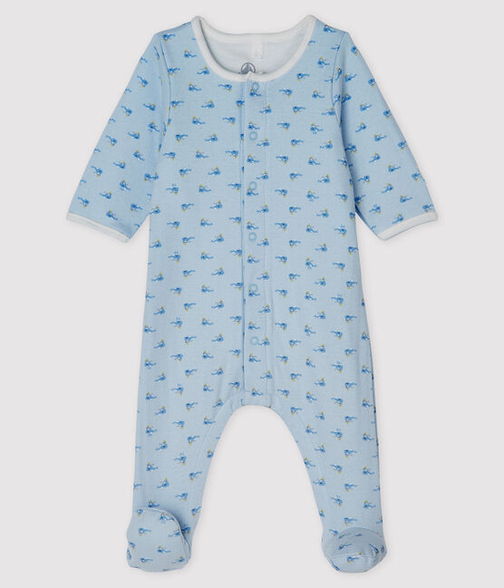 Bodyjama bébé en tubique bleu FRAICHEUR/blanc MULTICO