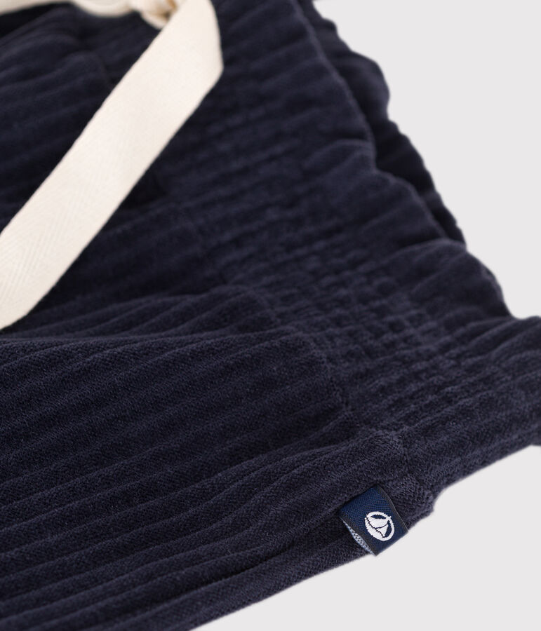 Pantalon large en velours fin enfant fille bleu SMOKING