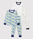 Lot de 2 pyjamas imprimés étoiles et panthères petit garçon en coton