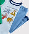 Pyjama animaux yoga petit garçon en côte bleu ALASKA/blanc MULTICO