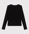 Cardigan femme en coton uni noir BLACK
