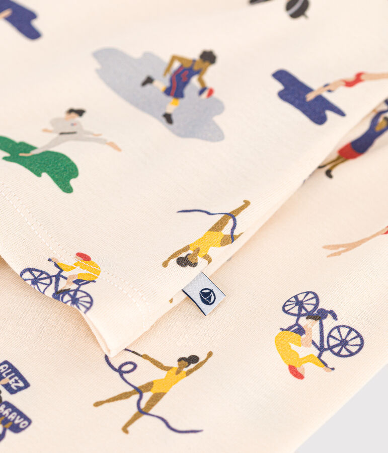 Pyjama en coton imprim&eacute; multi sports enfant blanc AVALANCHE/ MULTICO