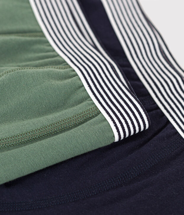 Lot de 2 boxers en coton et &eacute;lasthanne junior multicouleur