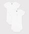 Lot de 2 bodies blancs manches courtes b&eacute;b&eacute; multicouleur