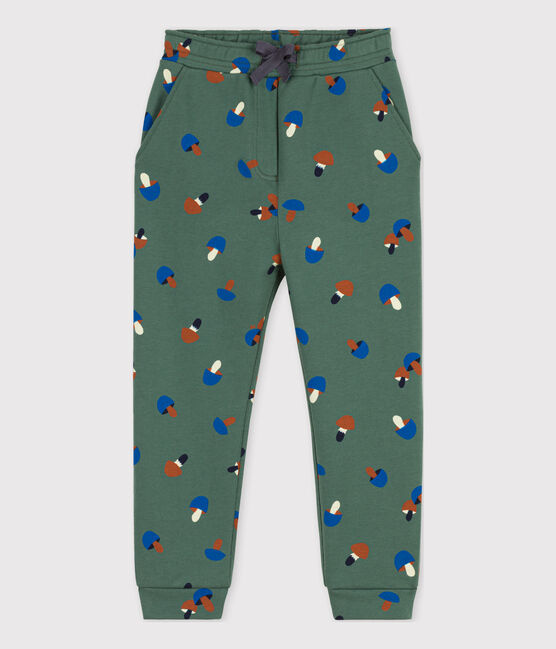 Pantalon de jogging imprimé enfant fille / garçon vert VALLEE/écru MULTICO