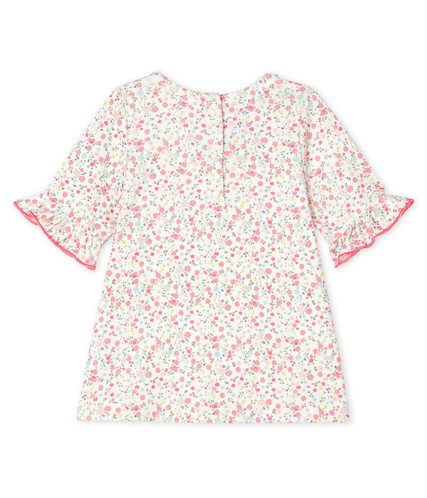 Blouse manches courtes imprim&eacute;e b&eacute;b&eacute; fille blanc/multicouleur