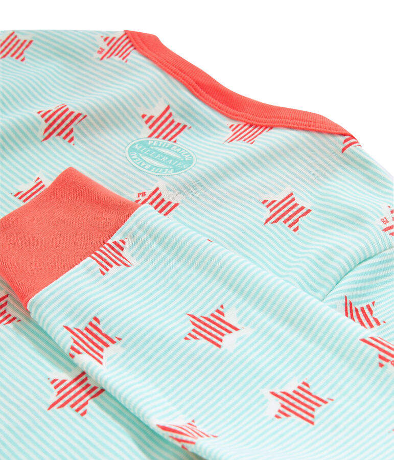 Pyjama enfant en c&ocirc;te blanc MARSHMALLOW/blanc MULTICO