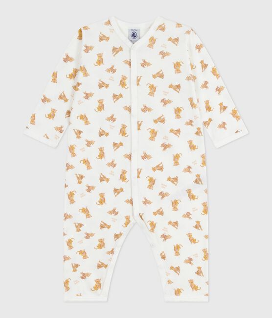 Pyjama bébé en coton sans pieds imprimé MARSHMALLOW/ CAJOU
