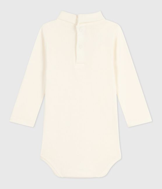 Body bébé col roulé en coton uni écru MILK