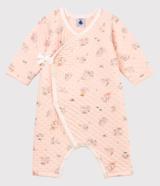 Dors bien bébé fille en tubique rose FLEUR+FONTAINE/bleu MULTICO