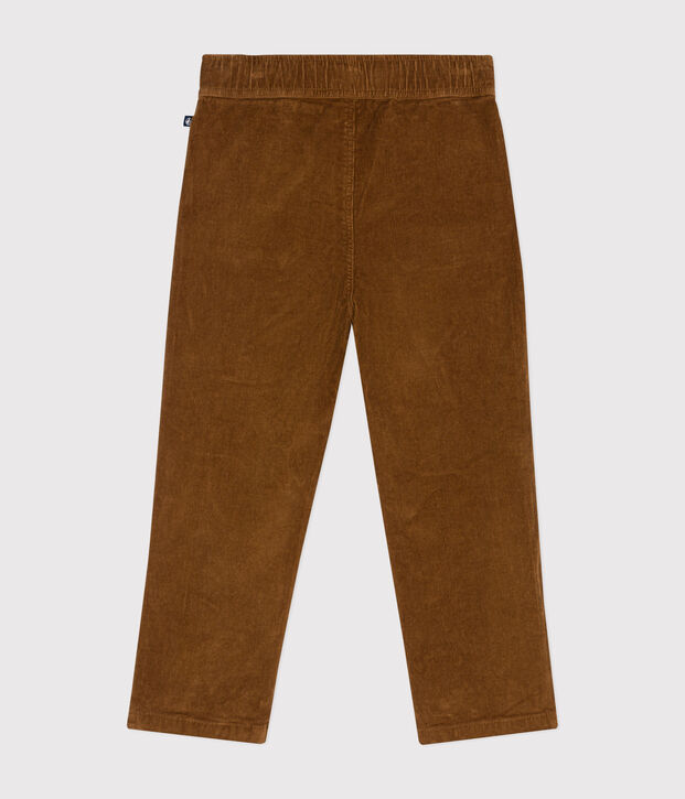 Pantalon droit en velours enfant gar&ccedil;on marron