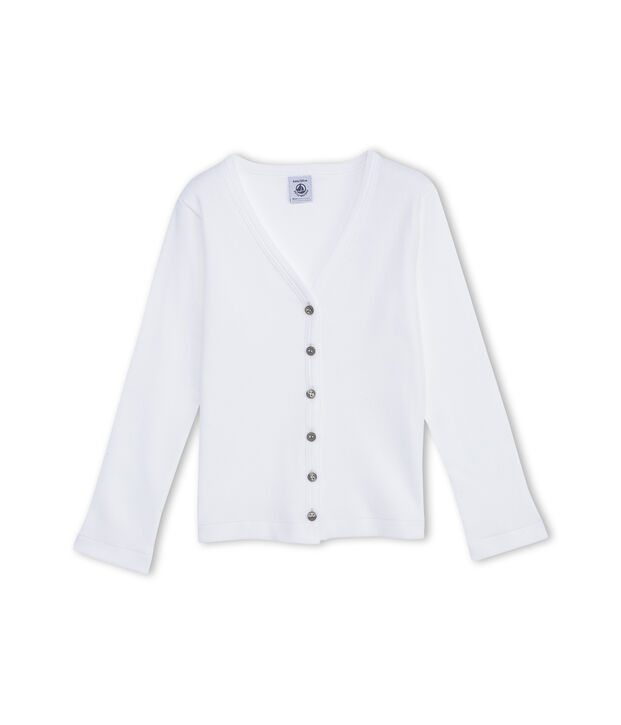Cardigan fille uni blanc