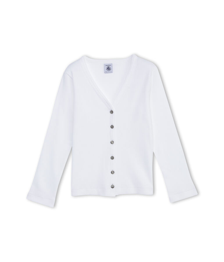 Cardigan fille uni blanc ECUME