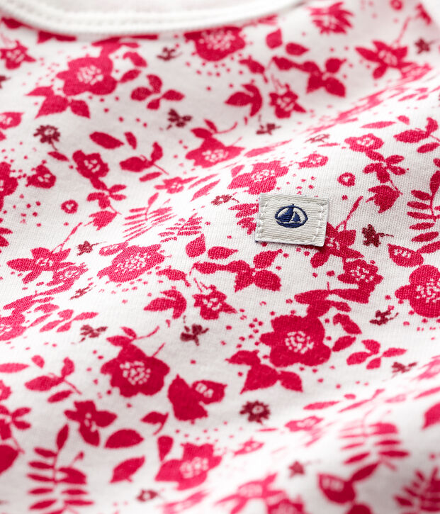 Body manche courtes b&eacute;b&eacute; fille blanc/rose