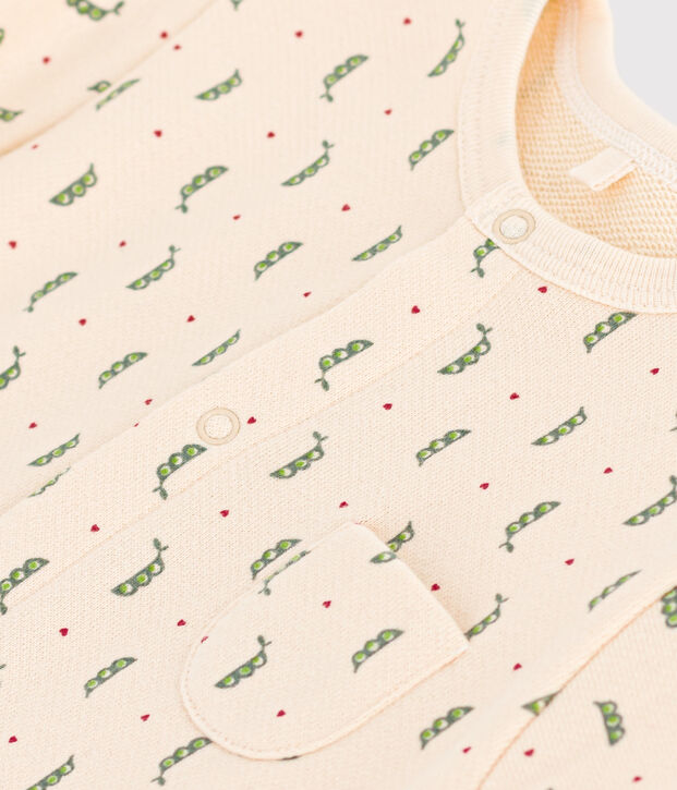 Combinaison longue en molleton b&eacute;b&eacute; &eacute;cru/multicouleur