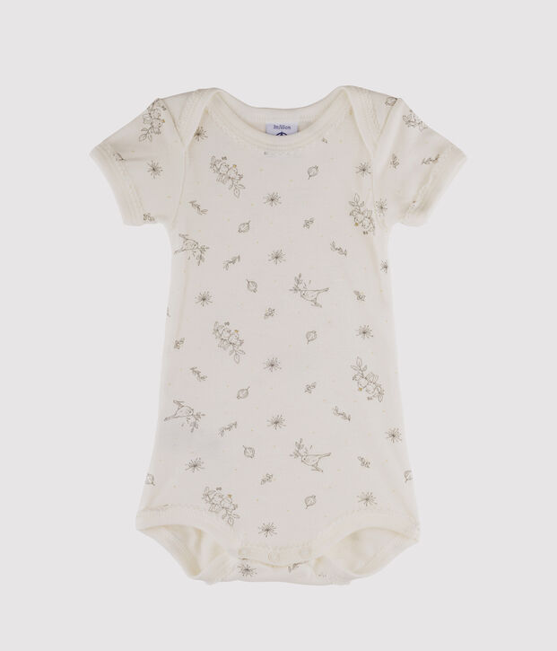 Body manches courtes b&eacute;b&eacute; fille blanc/multicouleur