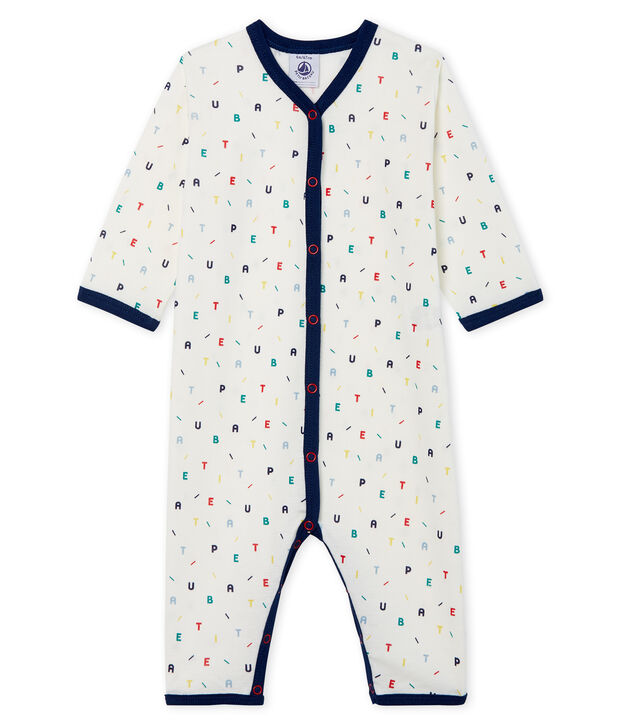 Dors bien sans pieds b&eacute;b&eacute; gar&ccedil;on en c&ocirc;te blanc/multicouleur