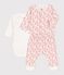 Ensemble 3 pièces bébé imprimé Hawaï en coton bio blanc MARSHMALLOW/ PAPAYE