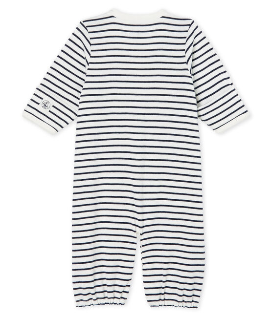 Combisac bébé en côte blanc MARSHMALLOW/bleu SMOKING