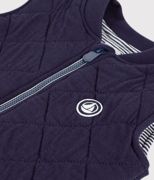 Doudoune b&eacute;b&eacute; sans manche en coton matelass&eacute; bleu marine