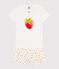Pyjama short enfant en coton imprim&eacute; fruits blanc MARSHMALLOW/blanc MULTICO