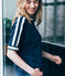 Tee shirt femme en lin manches courtes bleu SMOKING