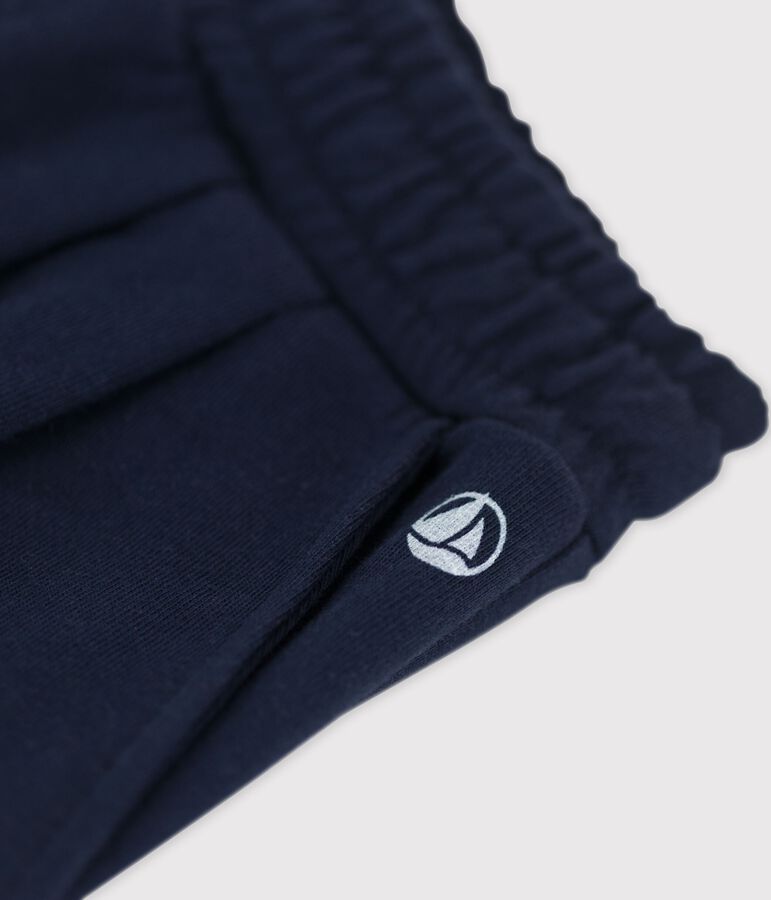 Pantalon confortable en coton enfant gar&ccedil;on bleu SMOKING