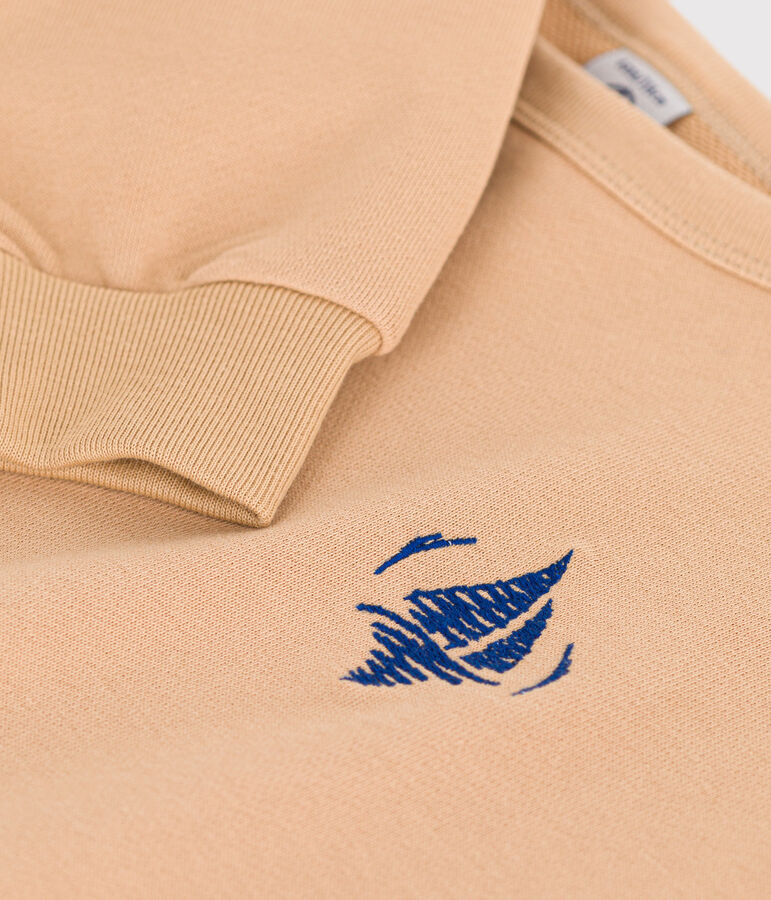 Sweatshirt en molleton enfant fille / gar&ccedil;on beige TOURONE