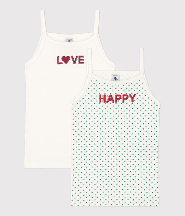 Lot de 2 chemises &agrave; bretelles petite fille en coton multicouleur