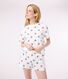 Pyjama short femme en coton imprimé coeurs
