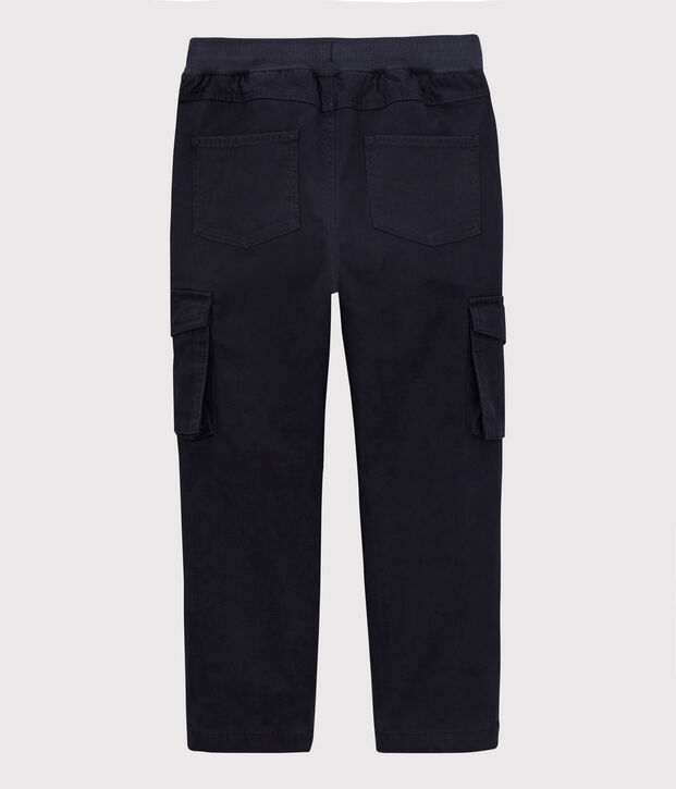 Pantalon regular en gabardine  enfant gar&ccedil;on bleu marine