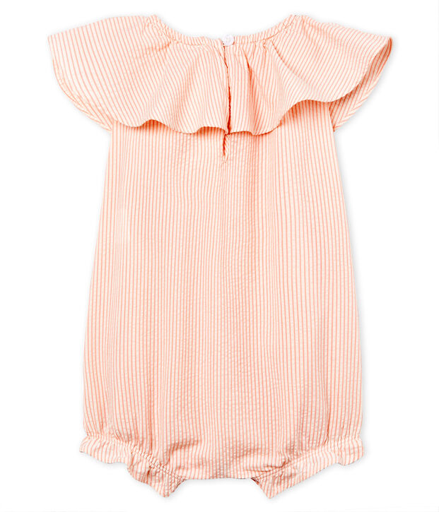 Combicourt ray&eacute; b&eacute;b&eacute; fille blanc/rose