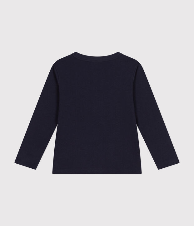 Tee-shirt manches longues en jersey fin enfant gar&ccedil;on bleu marine