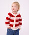 Cardigan b&eacute;b&eacute; en coton &agrave; rayures rose/rose