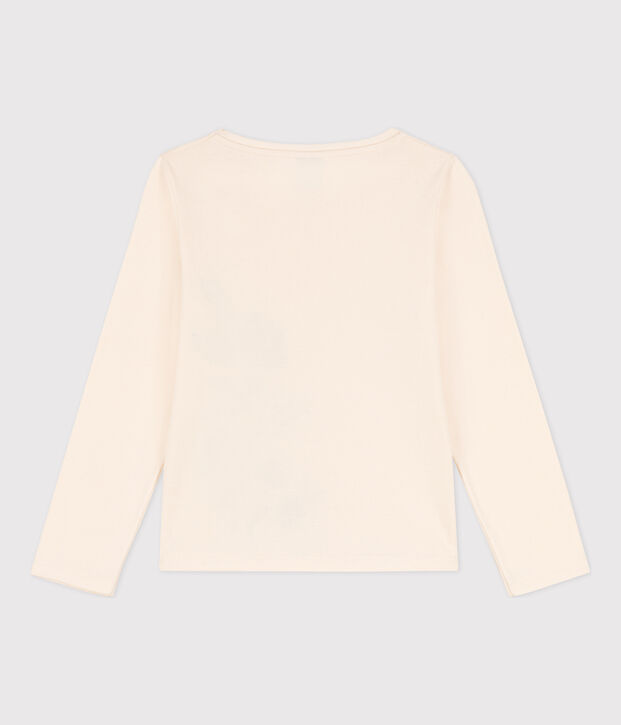 Tee-shirt manches longues en coton enfant fille / gar&ccedil;on &eacute;cru/bleu