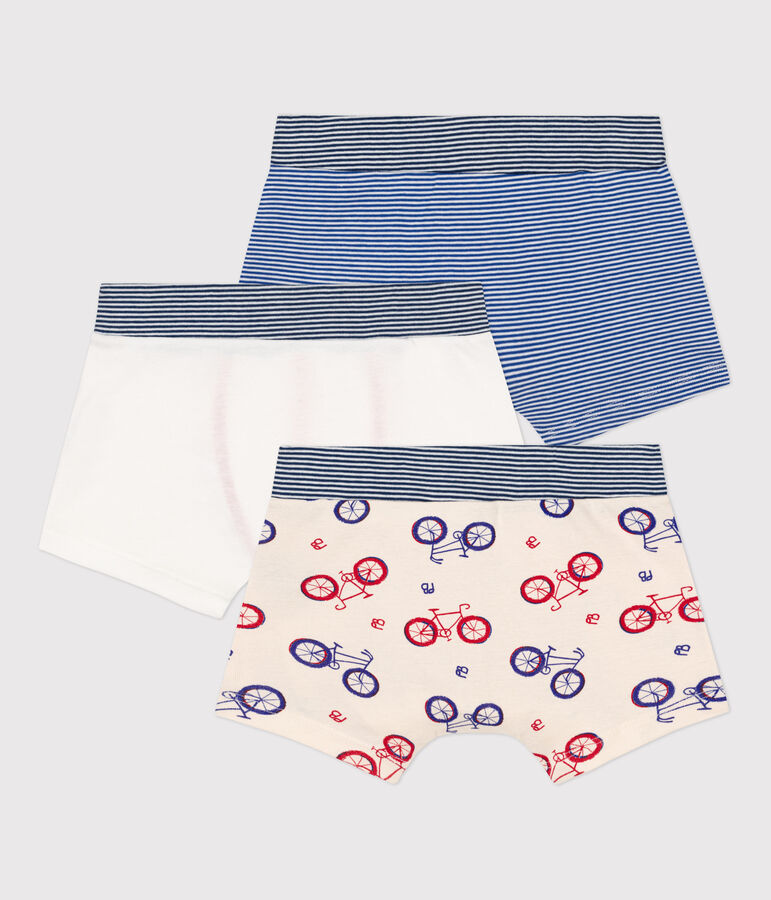 Lot de 3 boxers velo petit gar&ccedil;on en coton multicouleur