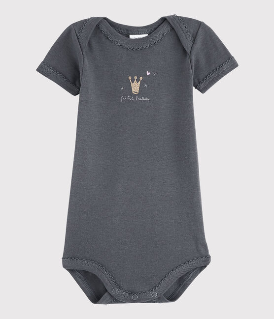 Body manches courtes bébé fille gris MAKI