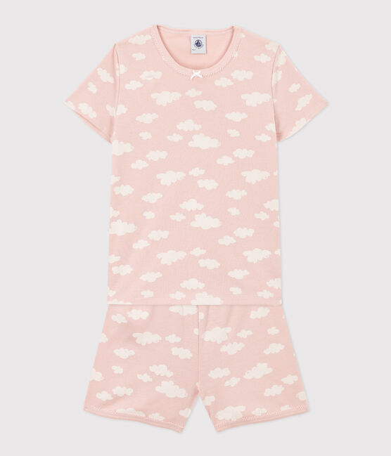 Pyjacourt nuages petite fille en coton SALINE/ MARSHMALLOW