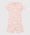 Pyjacourt nuages petite fille en coton SALINE/ MARSHMALLOW