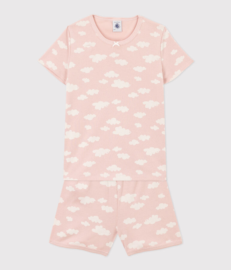 Pyjacourt nuages petite fille en coton SALINE/ MARSHMALLOW